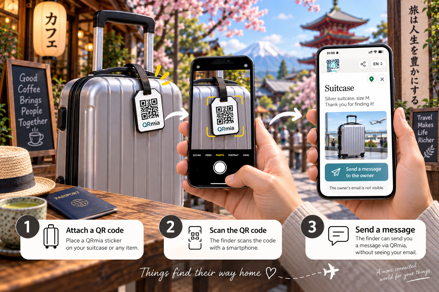 Lost-and-found labels for luggage and belongings