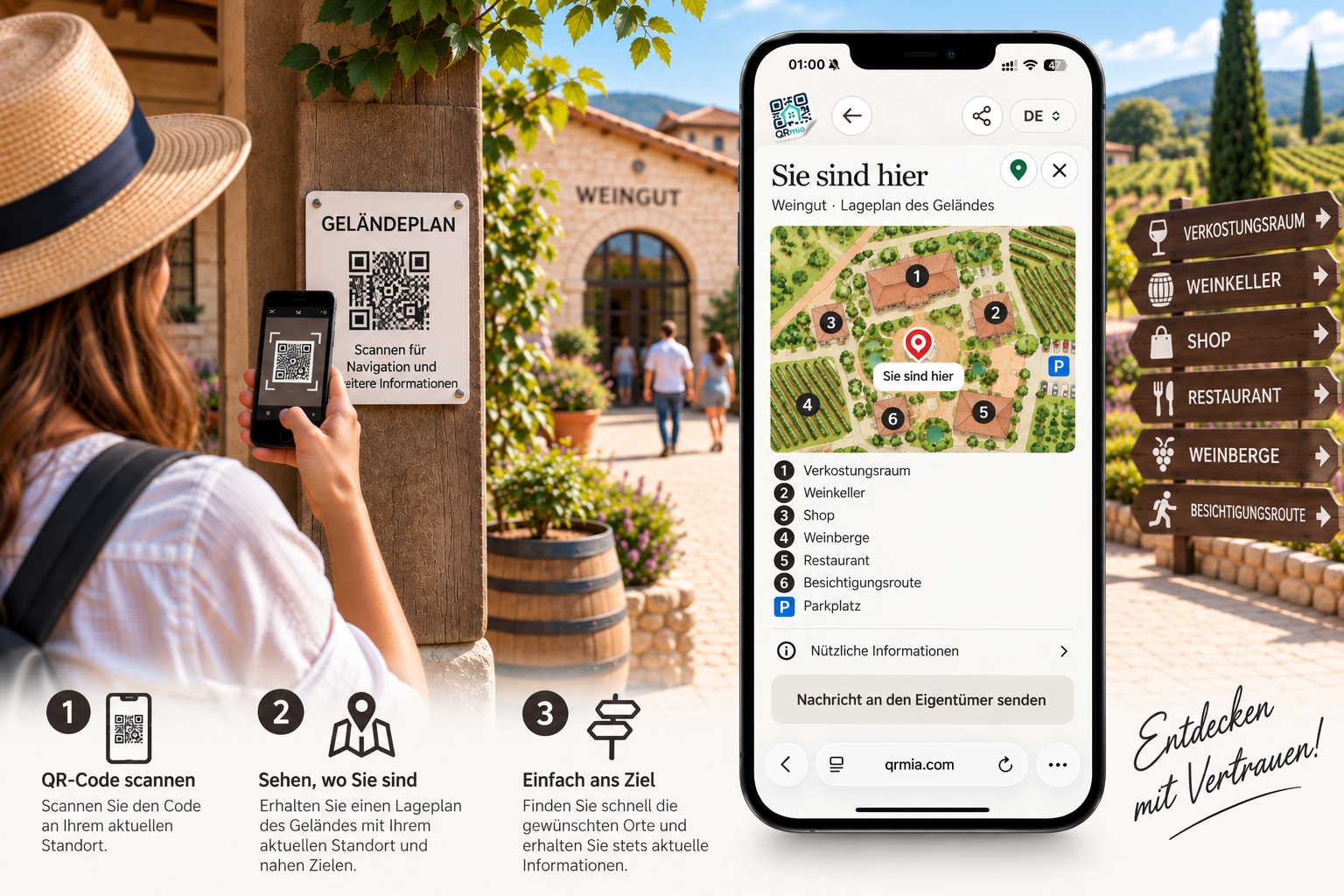 QR-Codes als Orientierungspunkte vor Ort